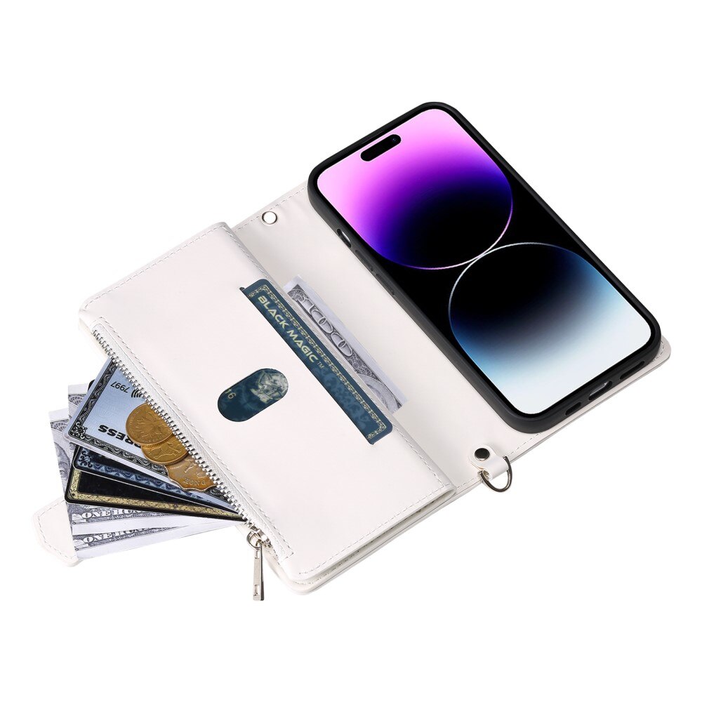 Borsa a portafoglio trapuntata iPhone 16 Pro Max Bianco