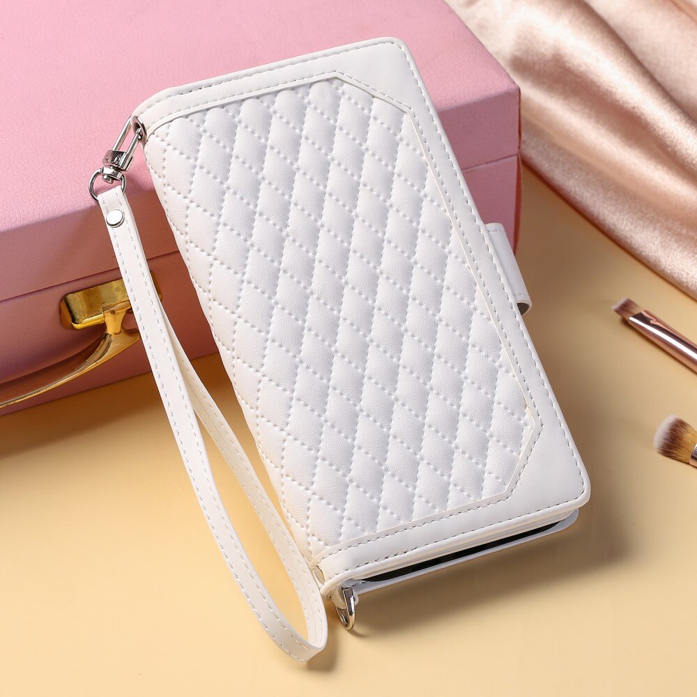 Borsa a portafoglio trapuntata iPhone 16 Pro Max Bianco