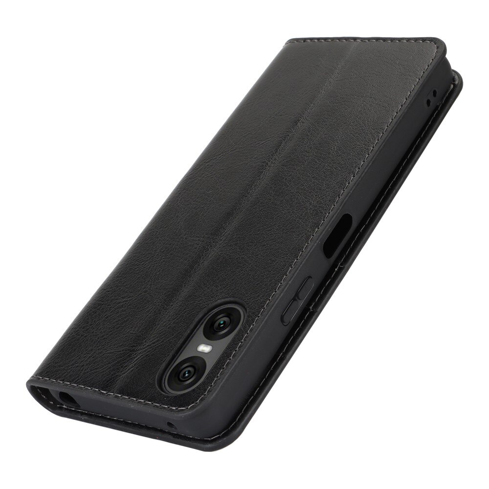 Cover Portafoglio in vera pelle Sony Xperia 10 VI nero