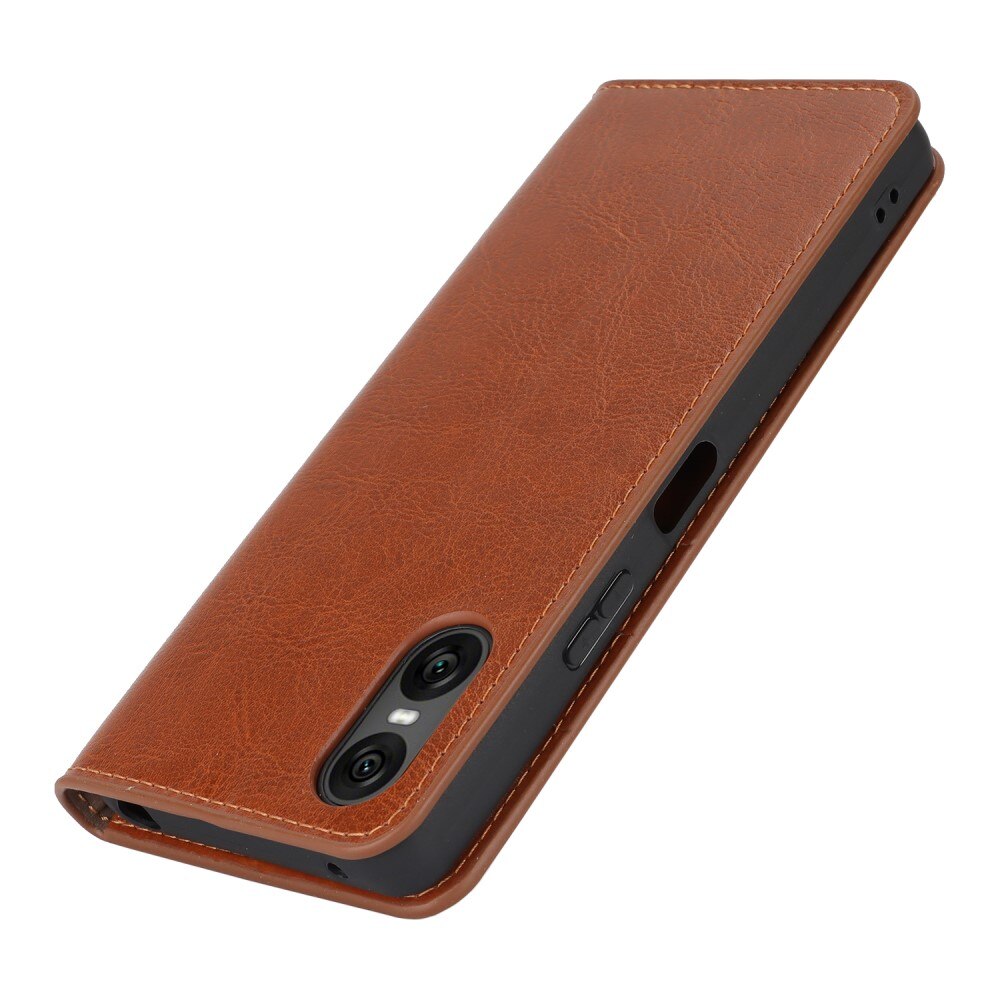 Cover Portafoglio in vera pelle Sony Xperia 10 VI marrone