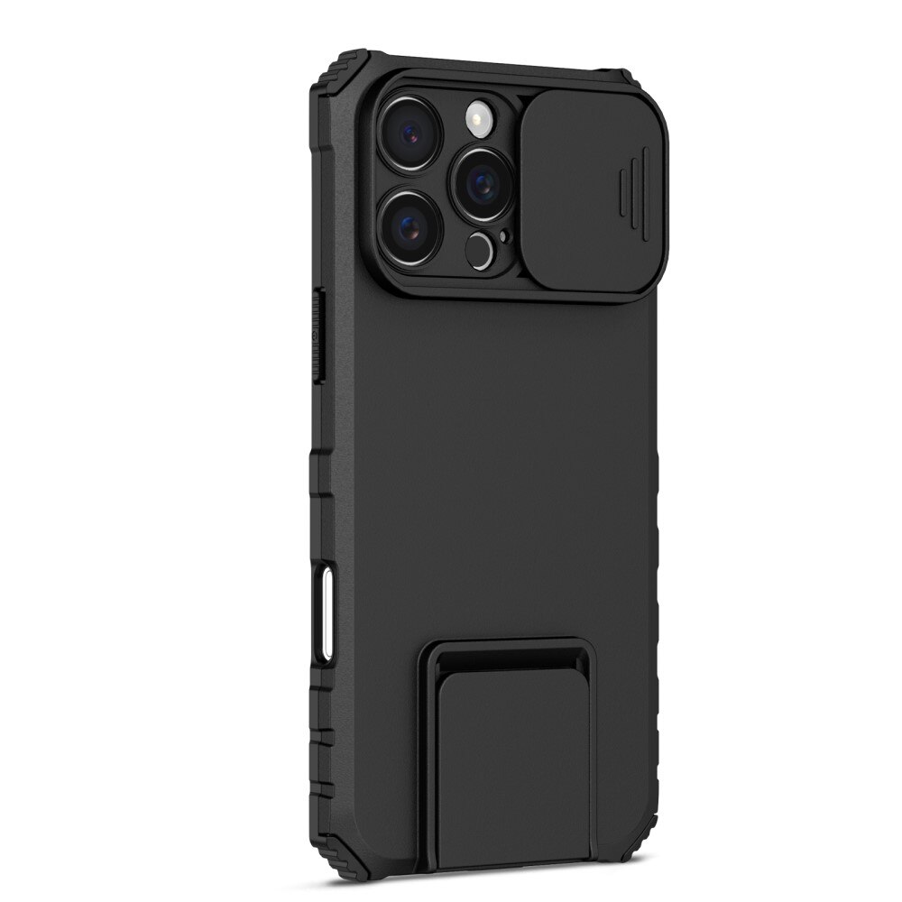 Cover Kickstand con Protezione fotocamera iPhone 16 Pro Max Nero