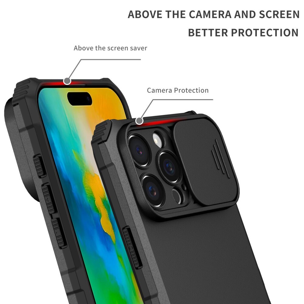 Cover Kickstand con Protezione fotocamera iPhone 16 Pro Max Nero