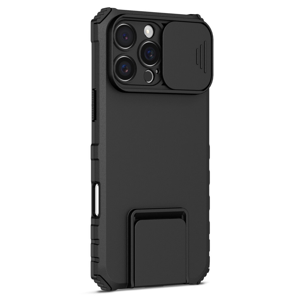 Cover Kickstand con Protezione fotocamera iPhone 16 Pro Nero