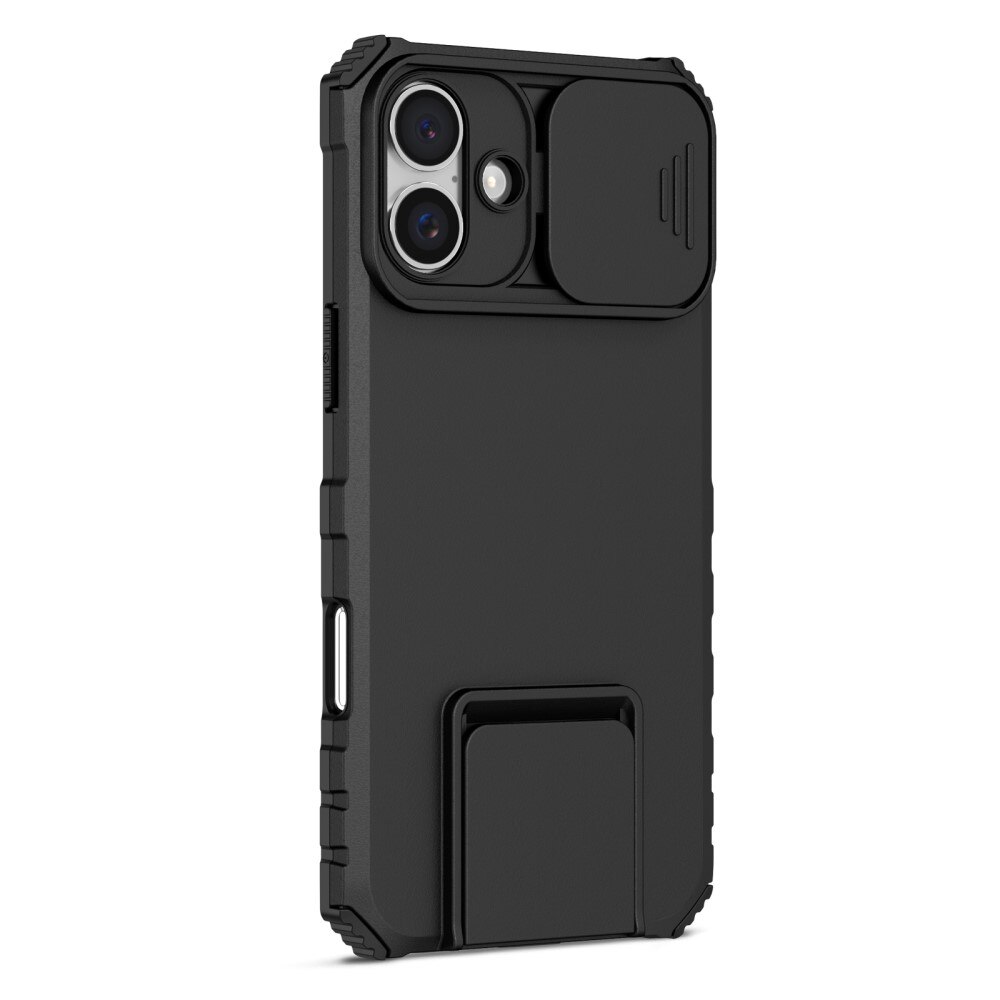 Cover Kickstand con Protezione fotocamera iPhone 16 Nero