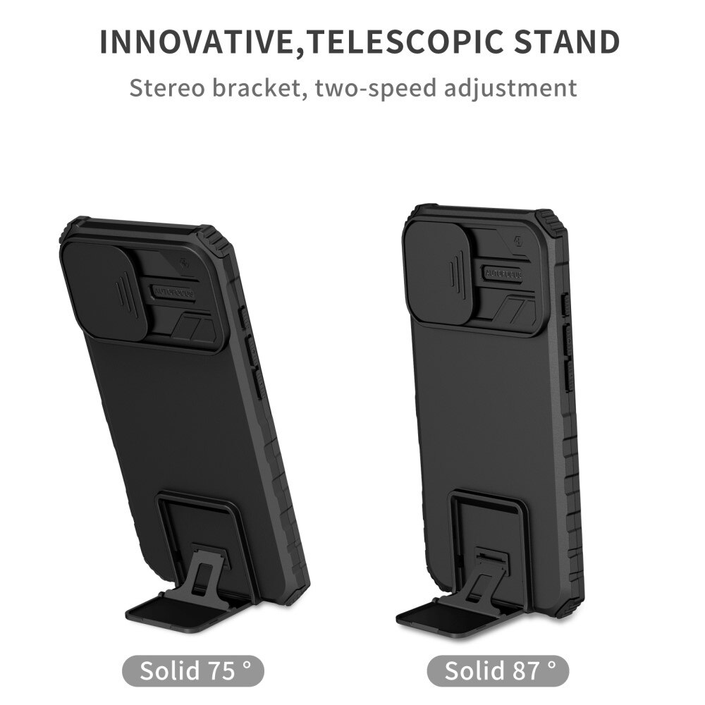 Cover Kickstand con Protezione fotocamera iPhone 16 Nero