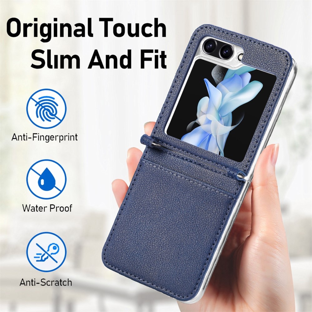 Cover portafoglio Slim Card Wallet Samsung Galaxy Z Flip 6 blu