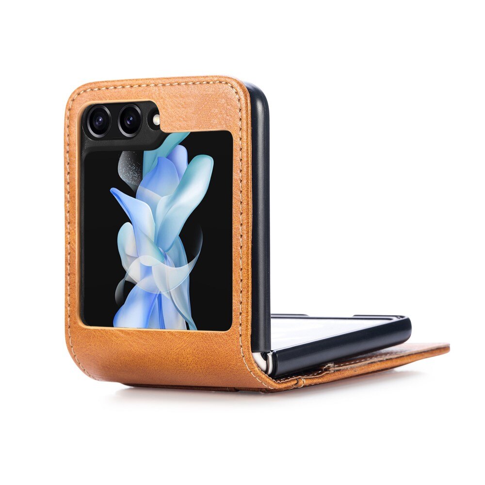 Cover portafoglio Samsung Galaxy Z Flip 6 cognac