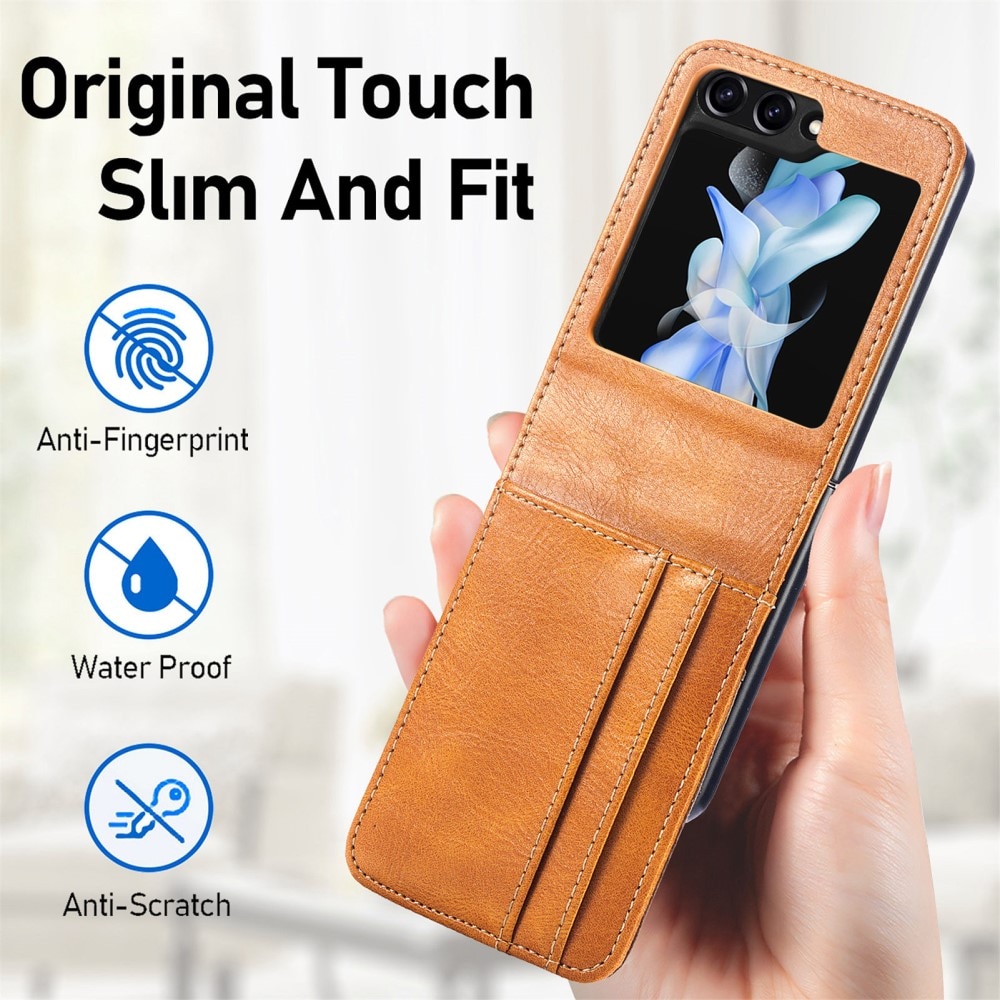 Cover portafoglio Samsung Galaxy Z Flip 6 cognac