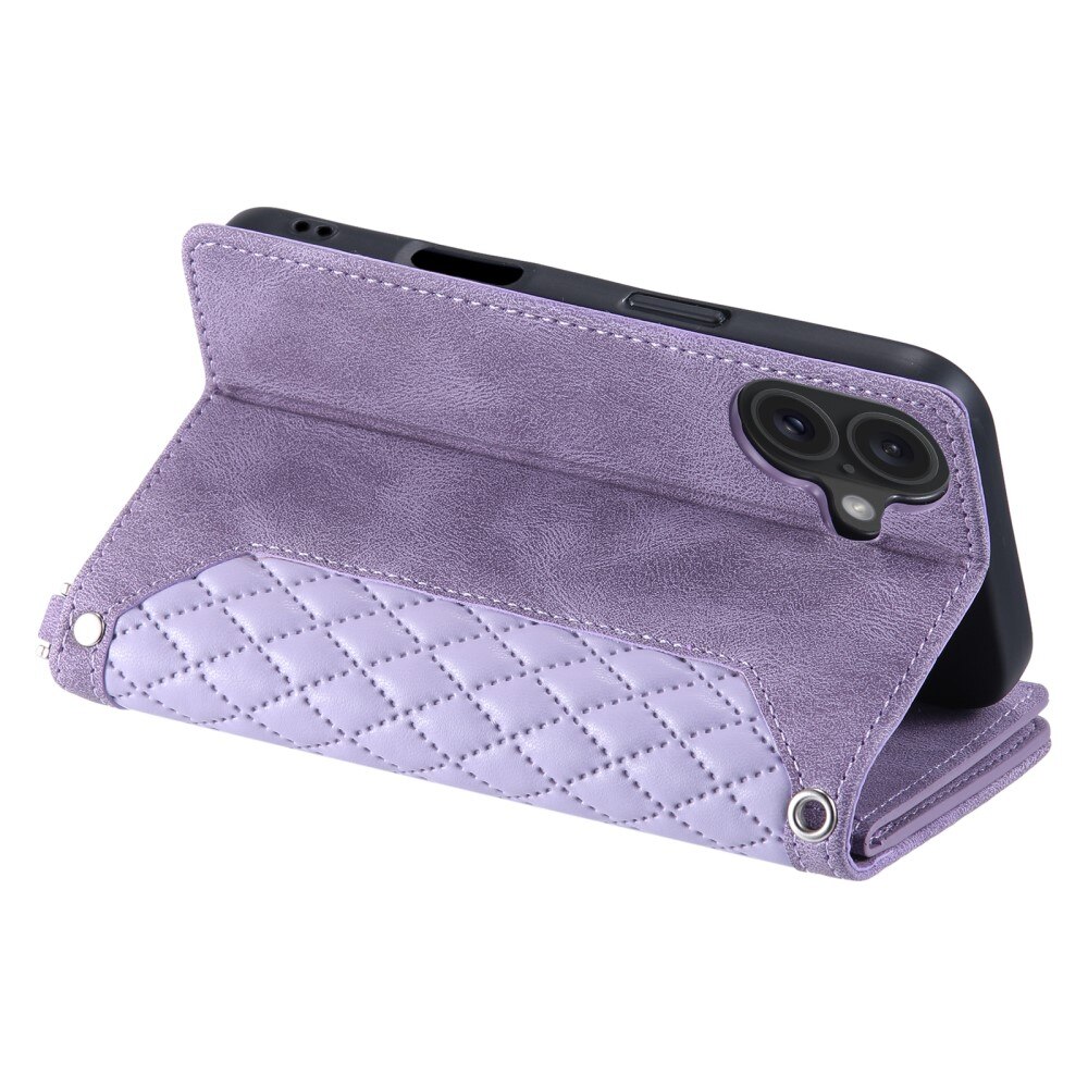 Borsa a portafoglio trapuntata iPhone 16 Viola