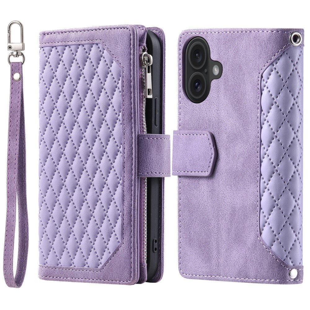 Borsa a portafoglio trapuntata iPhone 16 Viola