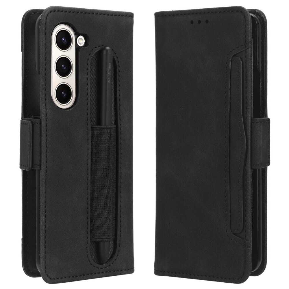 Custodia a portafoglio multipla con portapenne S-pen Samsung Galaxy Z Fold 6 nero