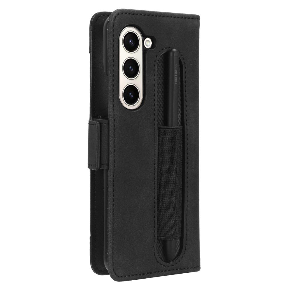 Custodia a portafoglio multipla con portapenne S-pen Samsung Galaxy Z Fold 6 nero