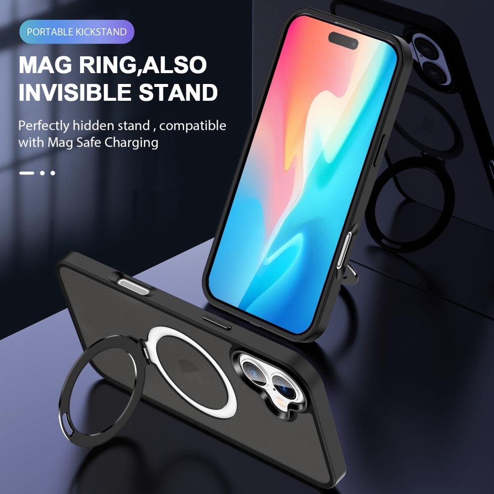 Cover ibride con MagSafe Ring iPhone 16 Plus Nero