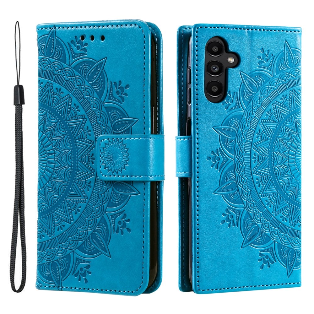 Custodia in pelle Mandala Samsung Galaxy A16 blu