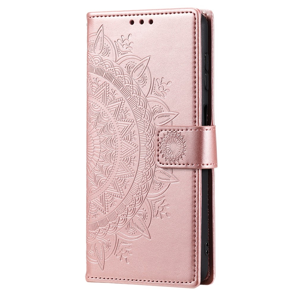 Custodia in pelle Mandala Samsung Galaxy A16 oro rosa