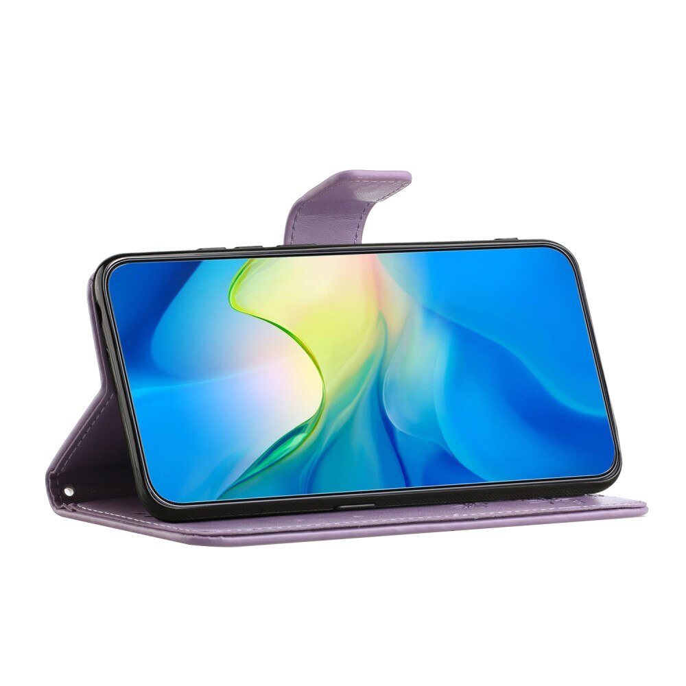 Custodia in pelle a farfalle per Samsung Galaxy A16, viola