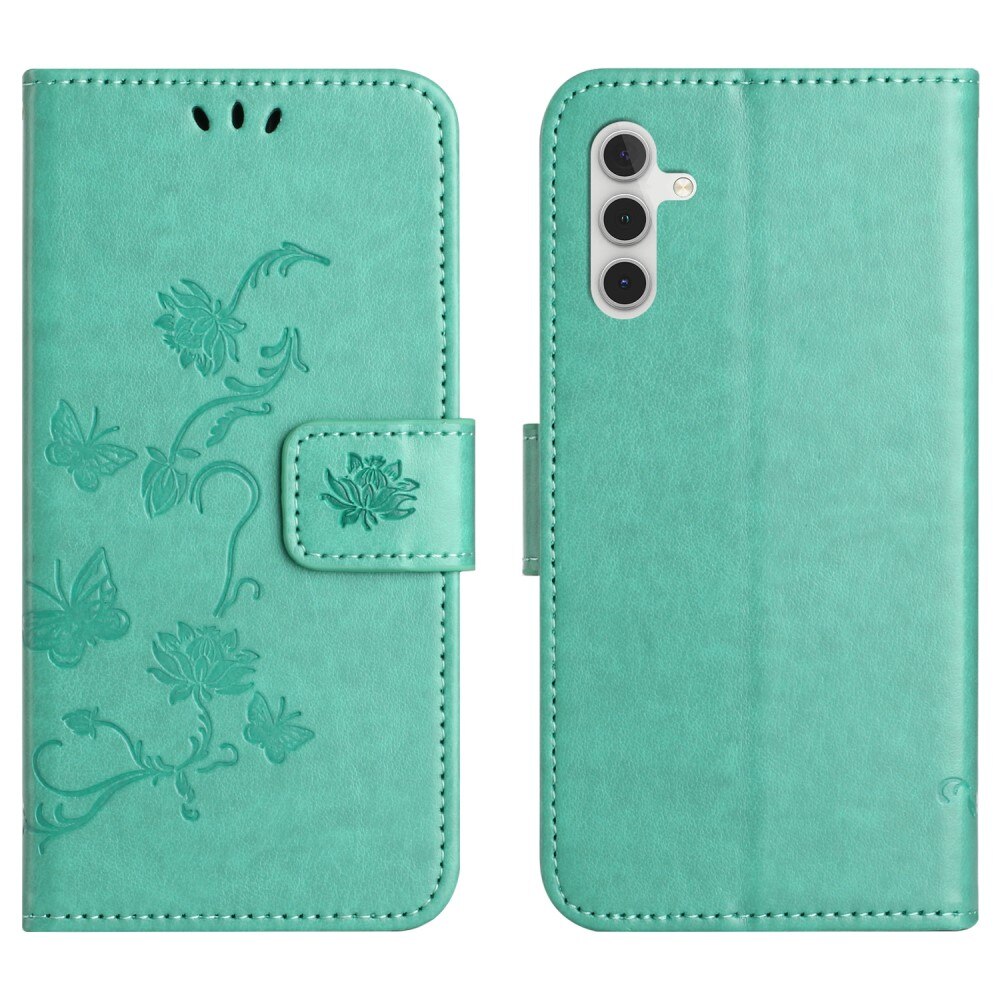 Custodia in pelle a farfalle per Samsung Galaxy A16, verde