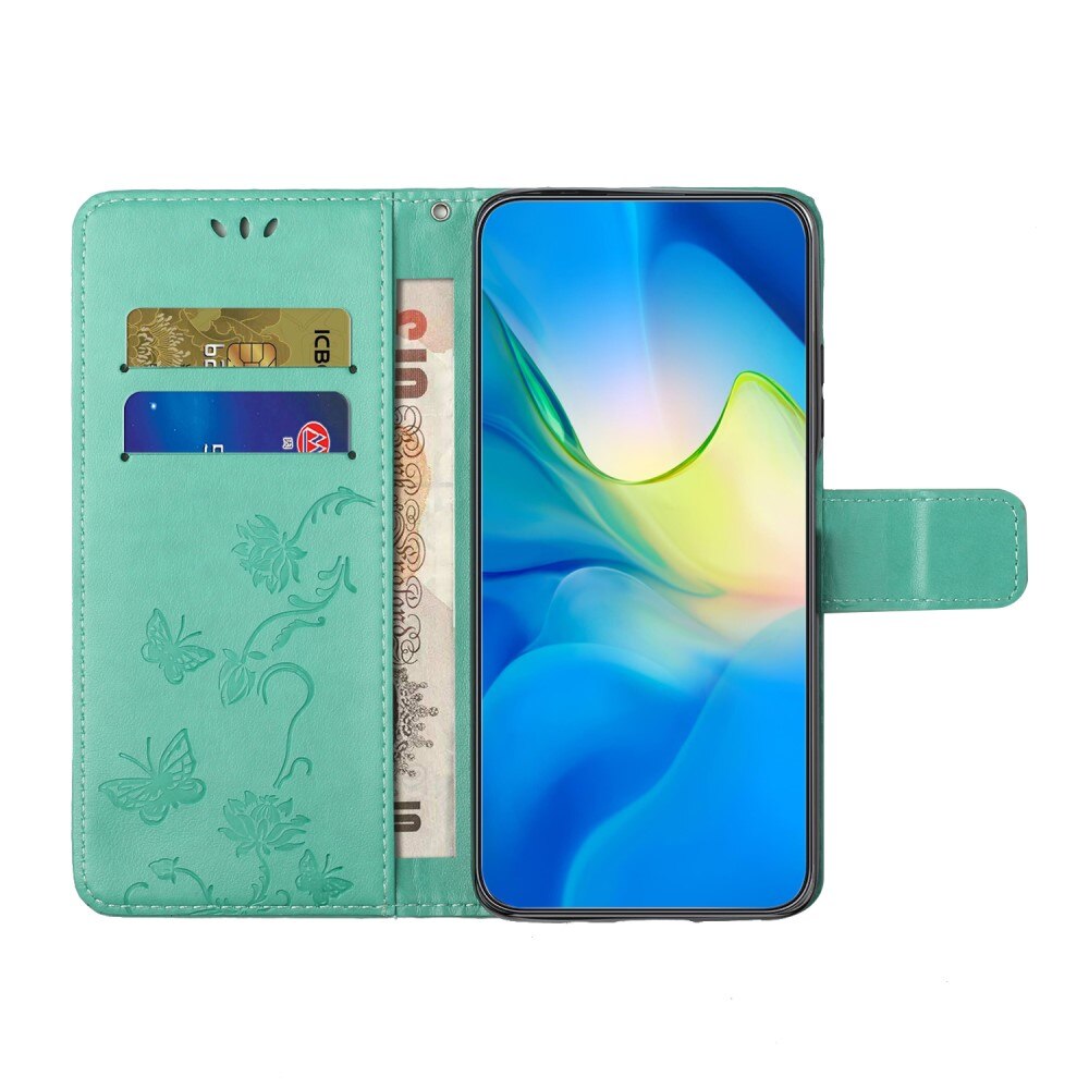 Custodia in pelle a farfalle per Samsung Galaxy A16, verde