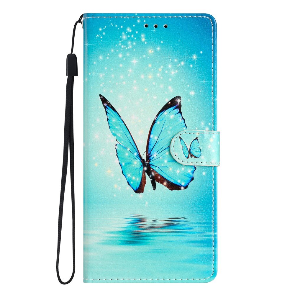 Cover portafoglio Google Pixel 9 farfalle blu