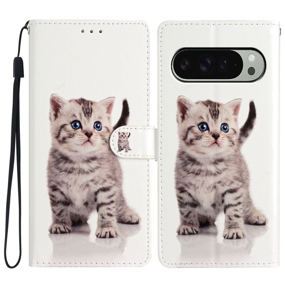 Cover portafoglio Google Pixel 9 gattino