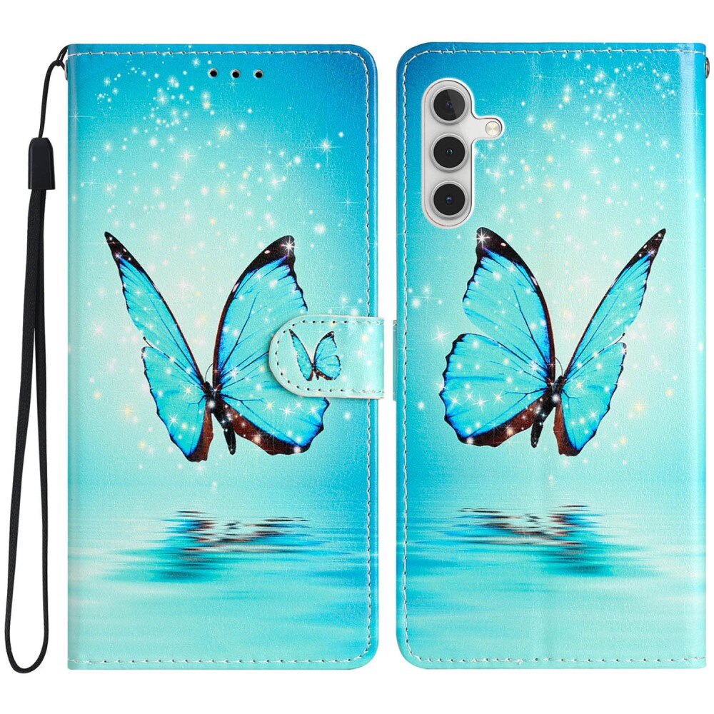 Cover portafoglio Samsung Galaxy A16 farfalle blu