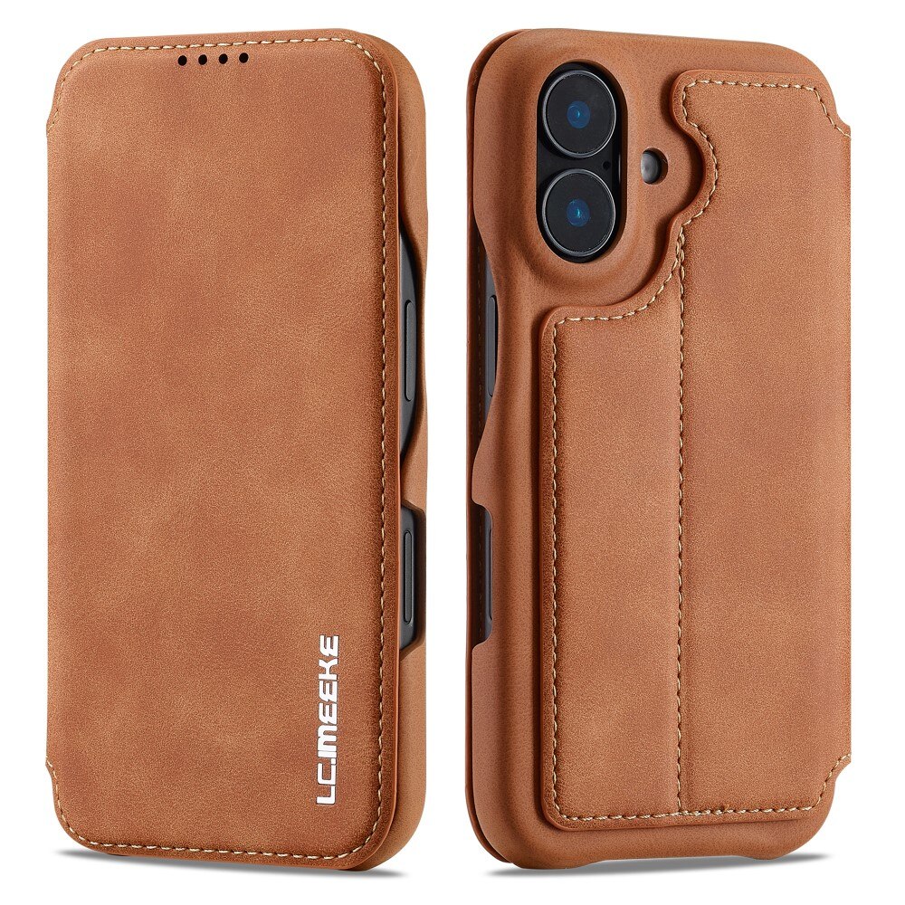 Custodie a portafoglio sottili iPhone 16 cognac