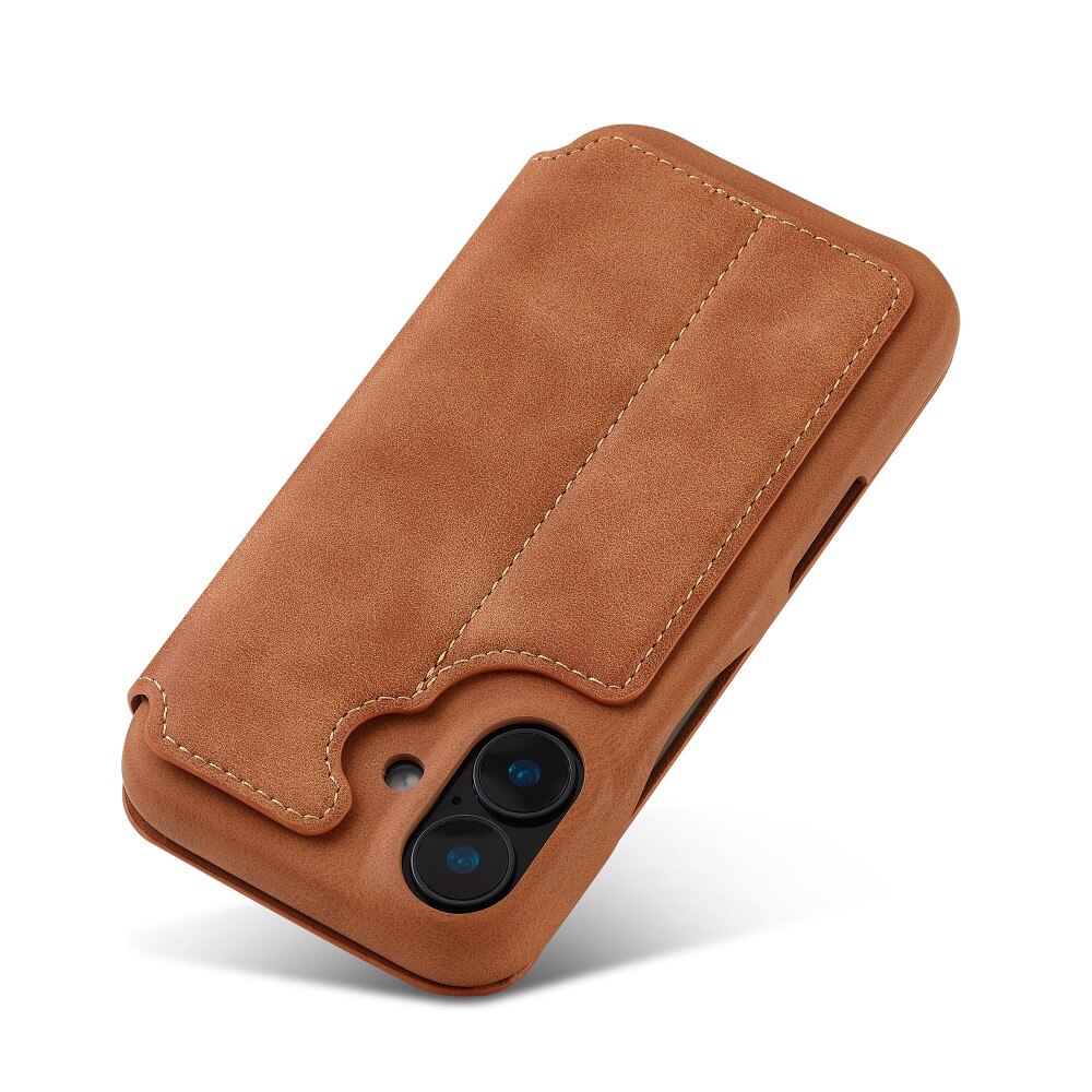 Custodie a portafoglio sottili iPhone 16 cognac