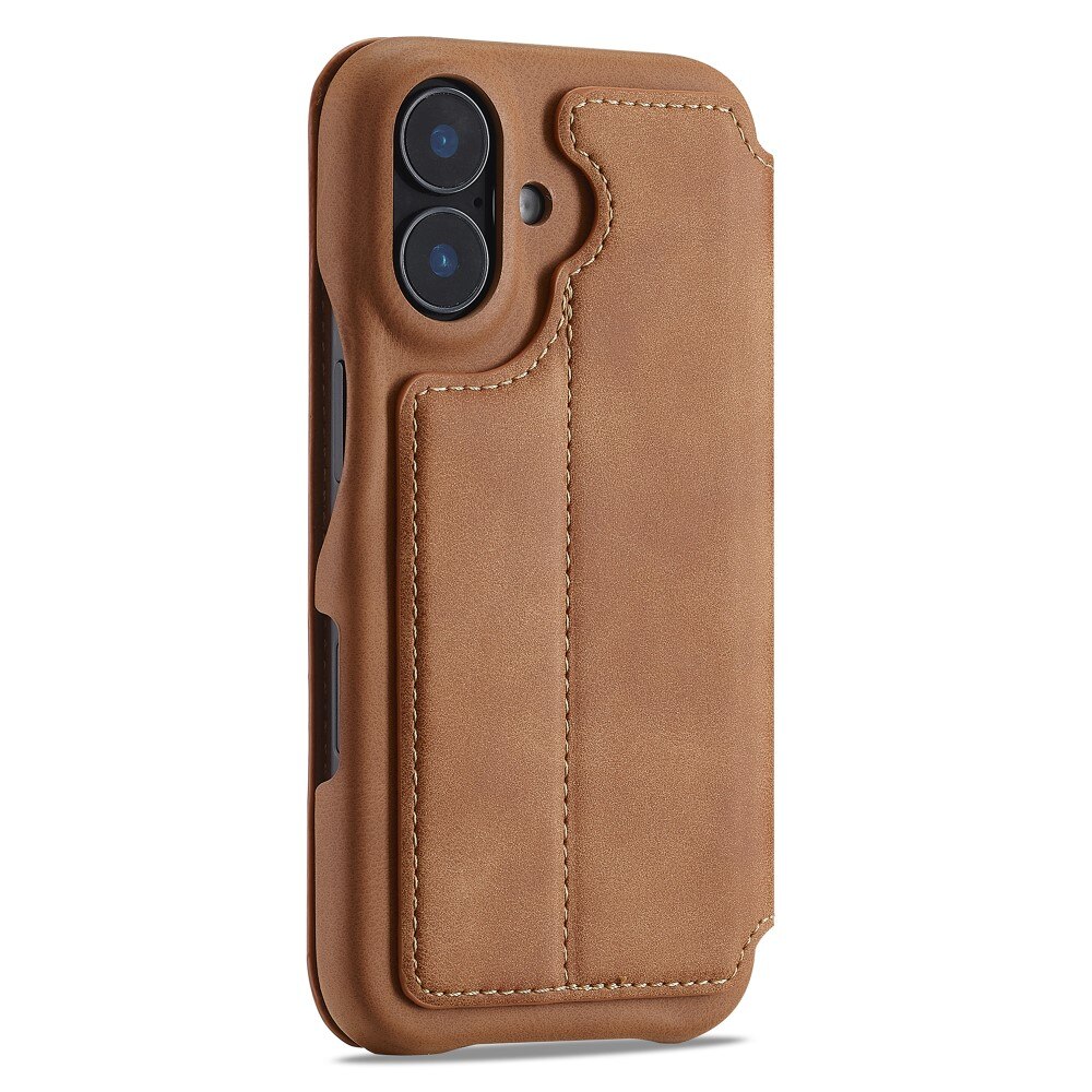 Custodie a portafoglio sottili iPhone 16 cognac