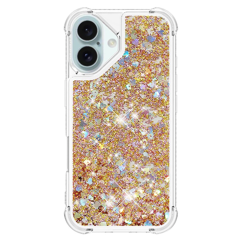 Cover Glitter Powder TPU iPhone 16 oro