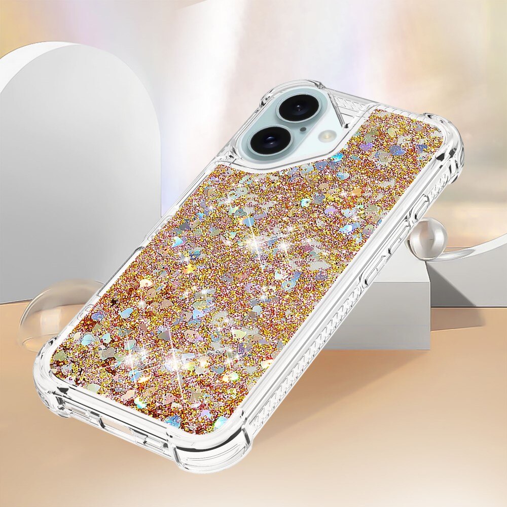 Cover Glitter Powder TPU iPhone 16 oro