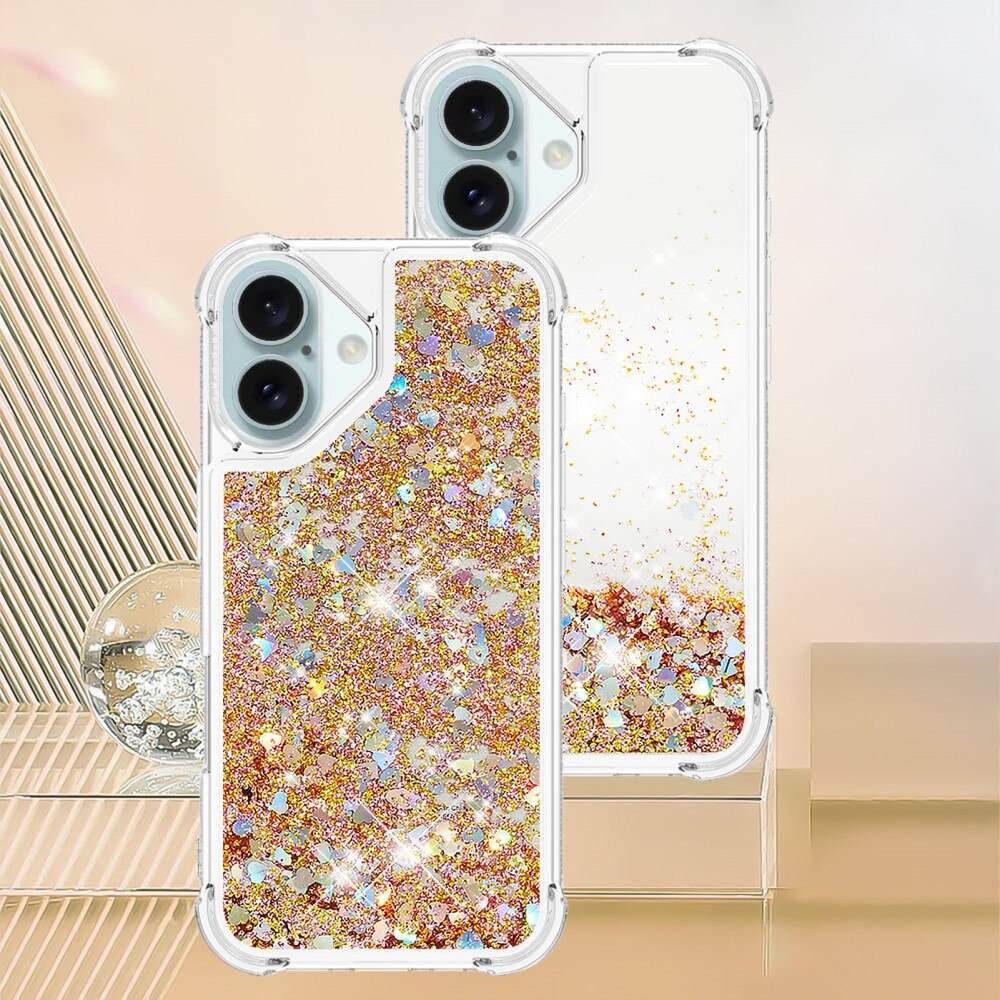 Cover Glitter Powder TPU iPhone 16 oro