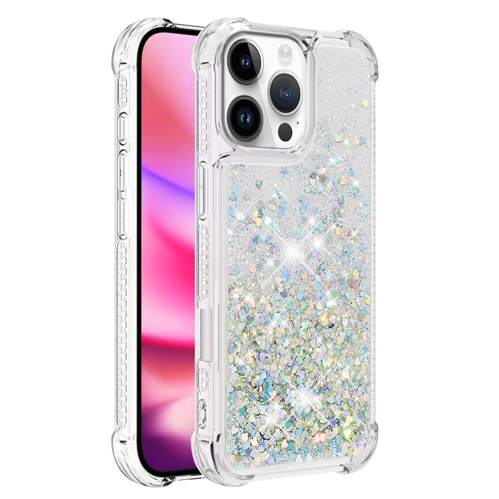 Cover Glitter Powder TPU iPhone 16 Pro d'argento