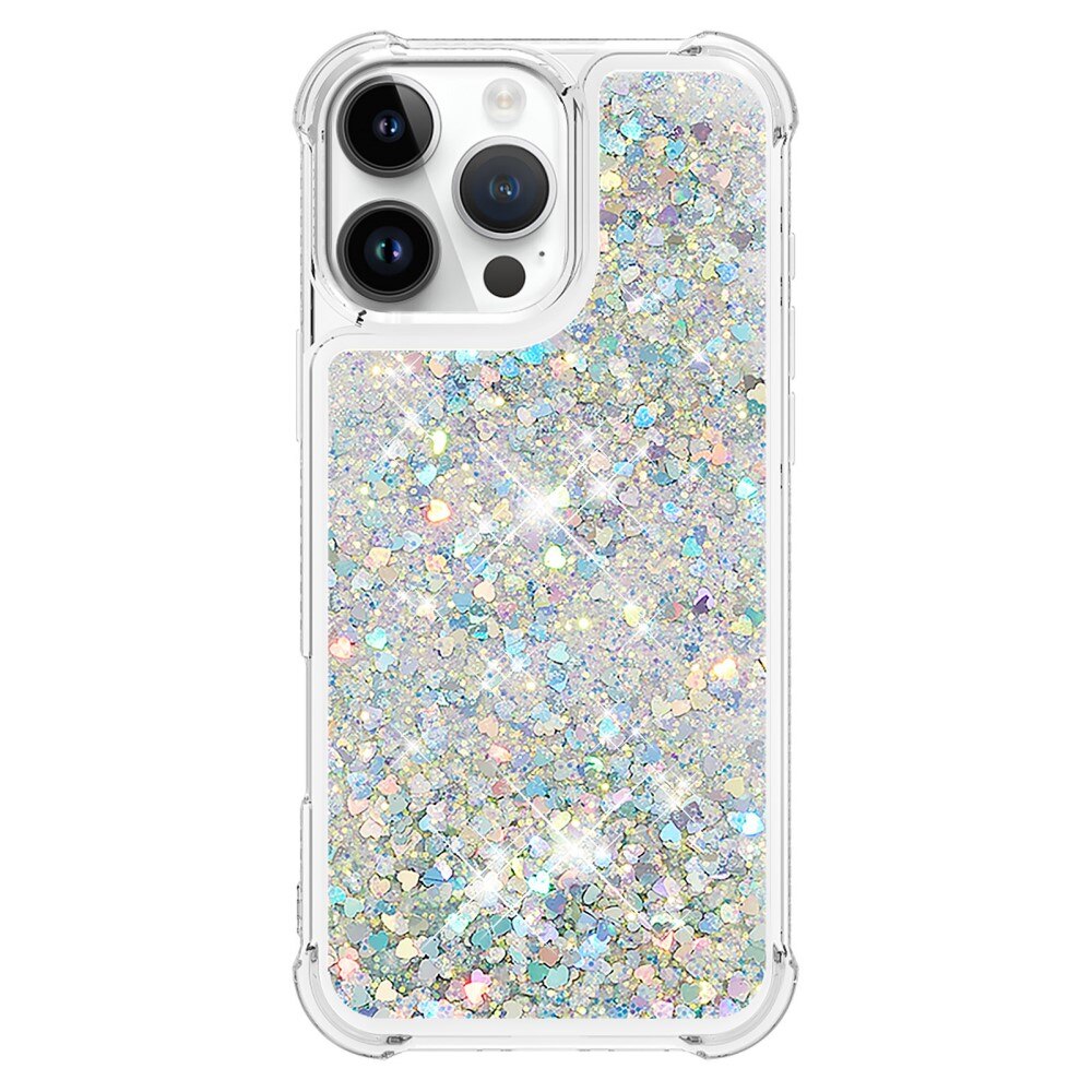 Cover Glitter Powder TPU iPhone 16 Pro d'argento