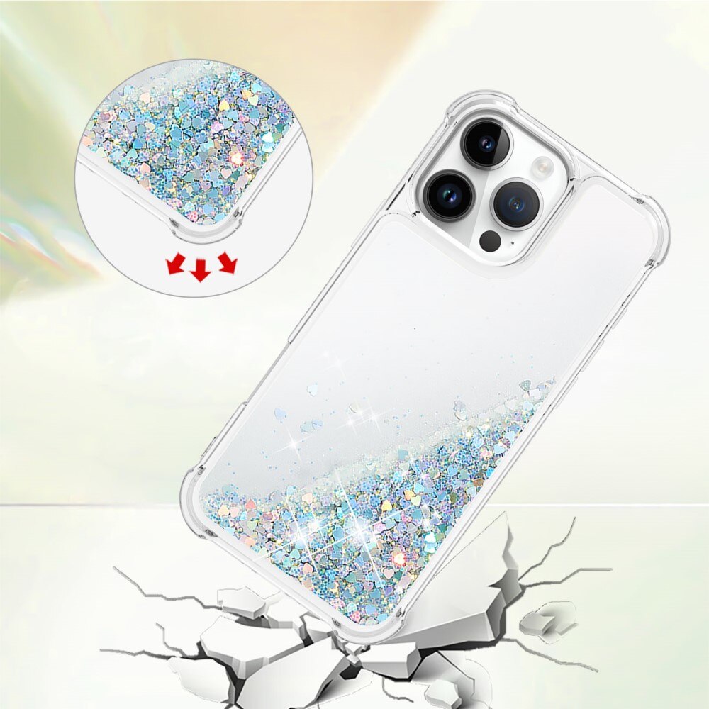 Cover Glitter Powder TPU iPhone 16 Pro d'argento