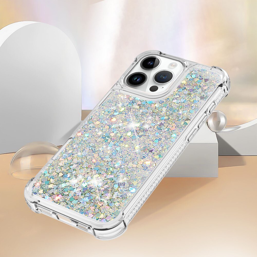 Cover Glitter Powder TPU iPhone 16 Pro d'argento