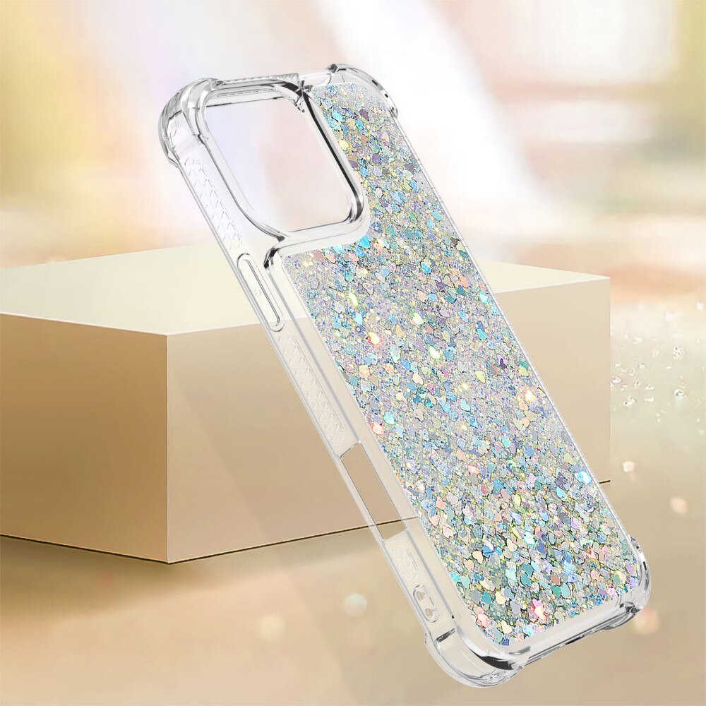 Cover Glitter Powder TPU iPhone 16 Pro d'argento