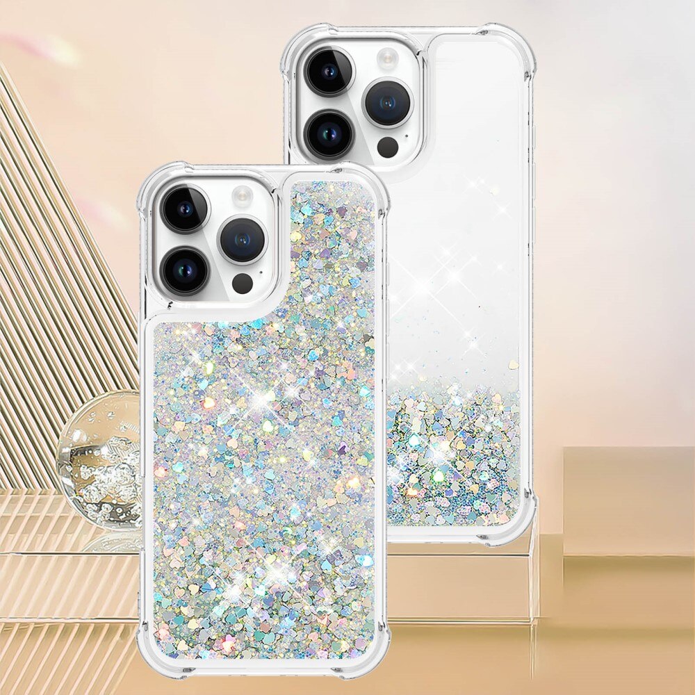 Cover Glitter Powder TPU iPhone 16 Pro d'argento