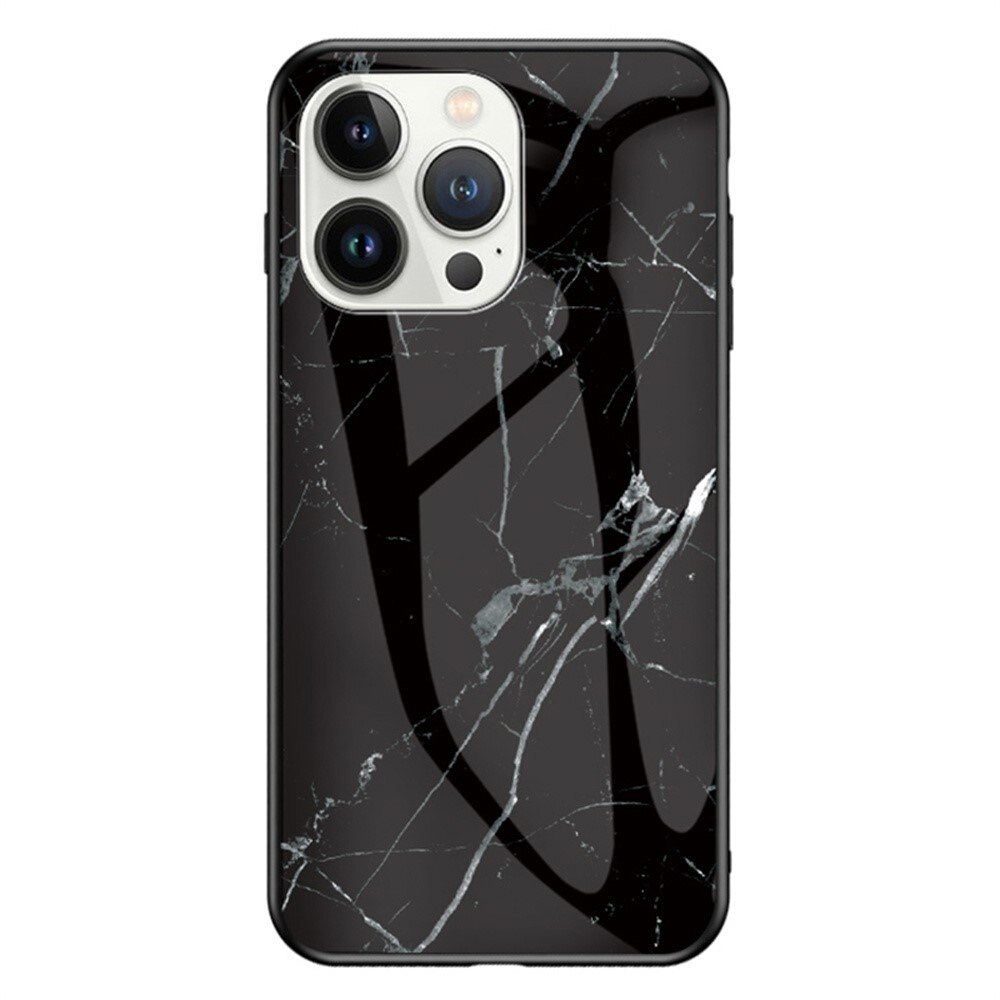 Custodia in vetro temperato iPhone 16 Pro marmo nero