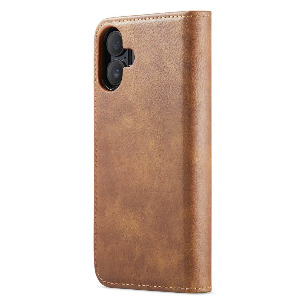 Cover portafoglio Magnet Wallet iPhone 16 Plus Cognac