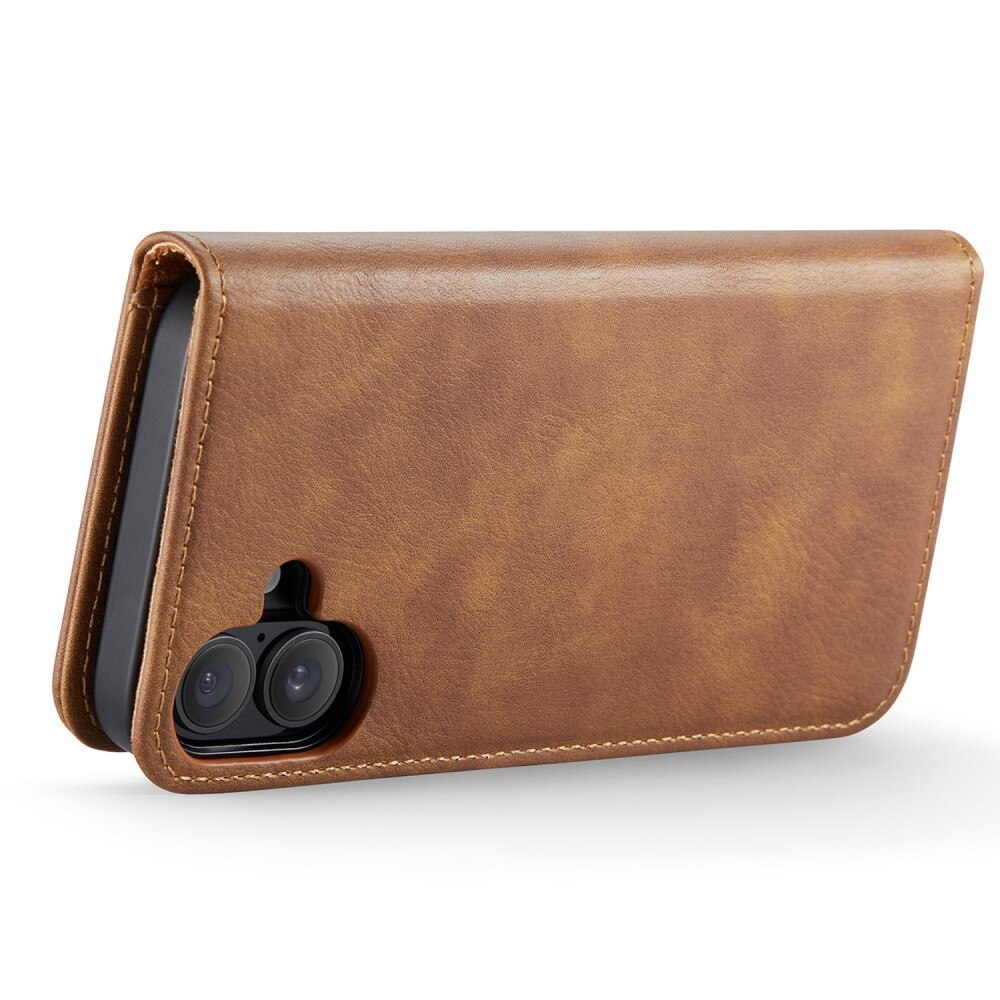 Cover portafoglio Magnet Wallet iPhone 16 Plus Cognac