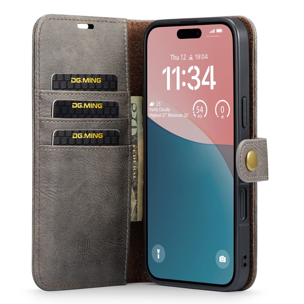 Cover portafoglio Magnet Wallet iPhone 16 Brown