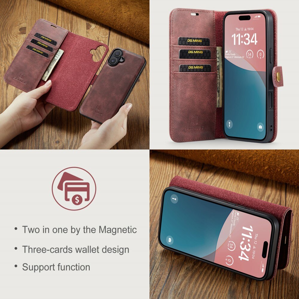 Cover portafoglio Magnet Wallet iPhone 16 Red