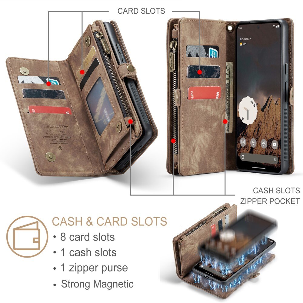 Cover portafoglio Multi-Slot Google Pixel 9 Pro XL marrone