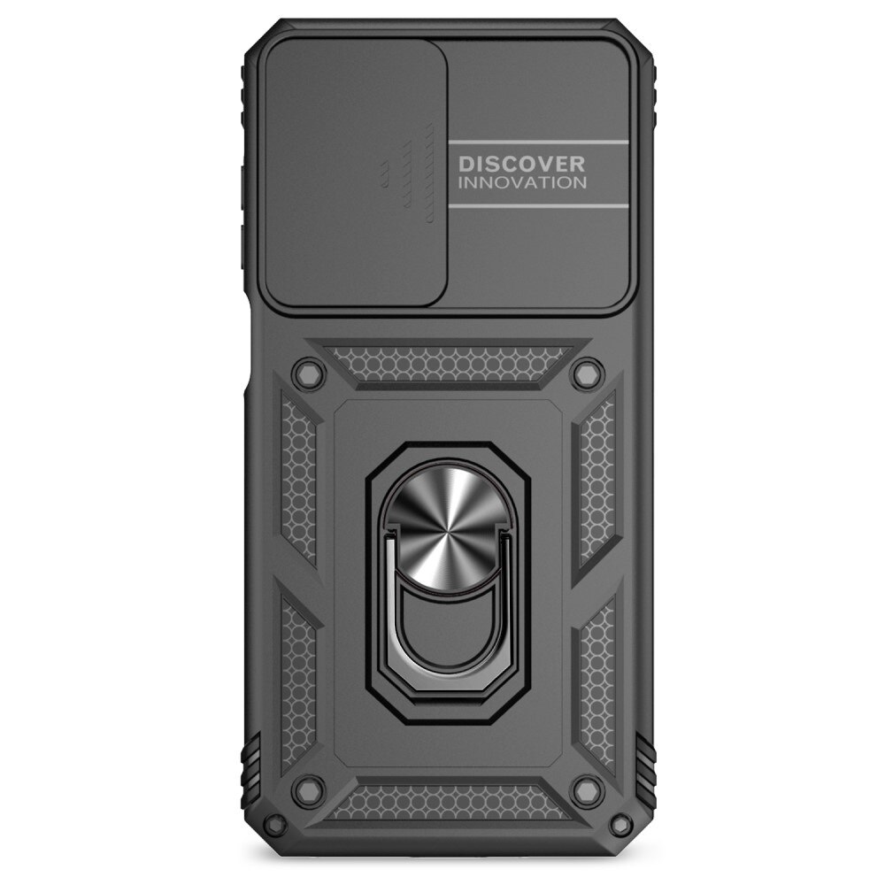 Cover ibride con anello e protezione fotocamera Samsung Galaxy A16 Nero