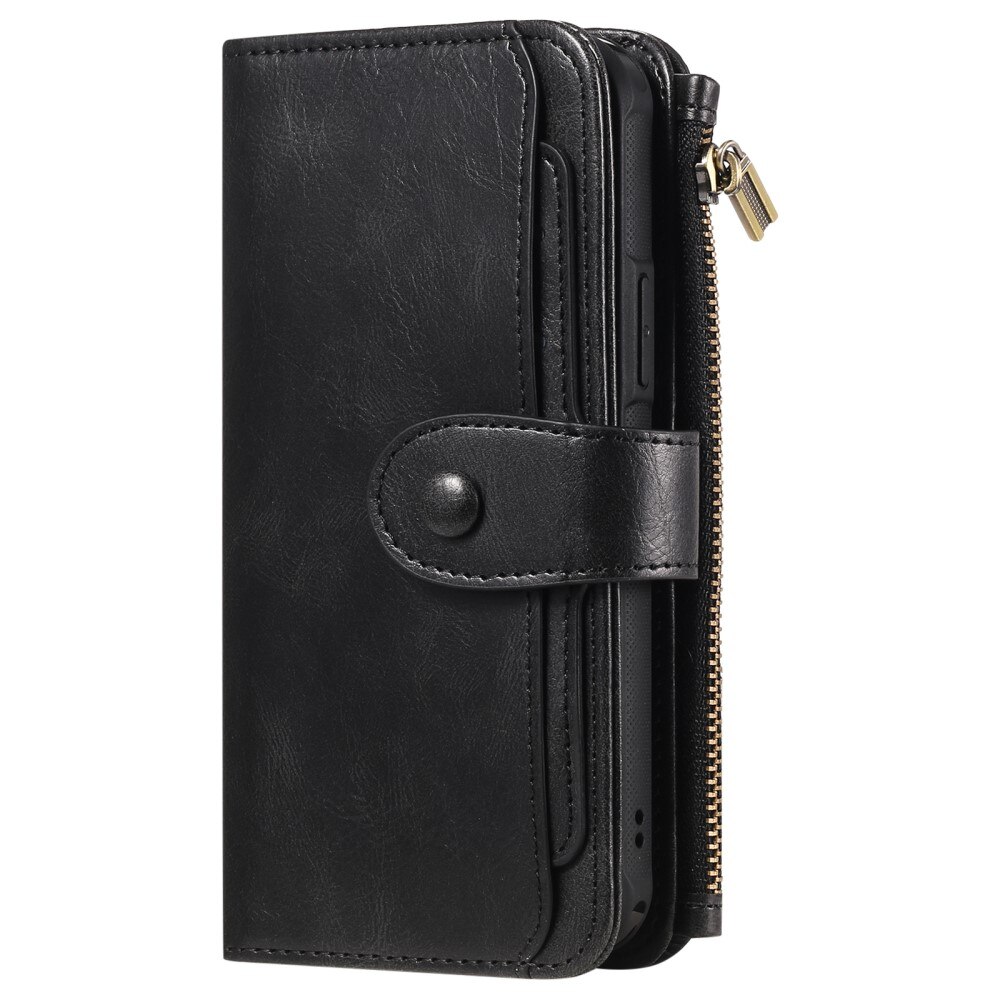 Magnet Leather Multi Wallet iPhone 16 Pro nero