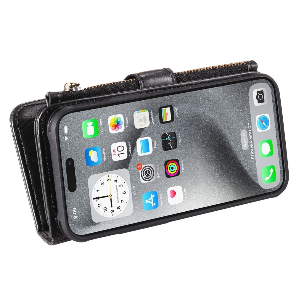 Magnet Leather Multi Wallet iPhone 16 Pro Max nero