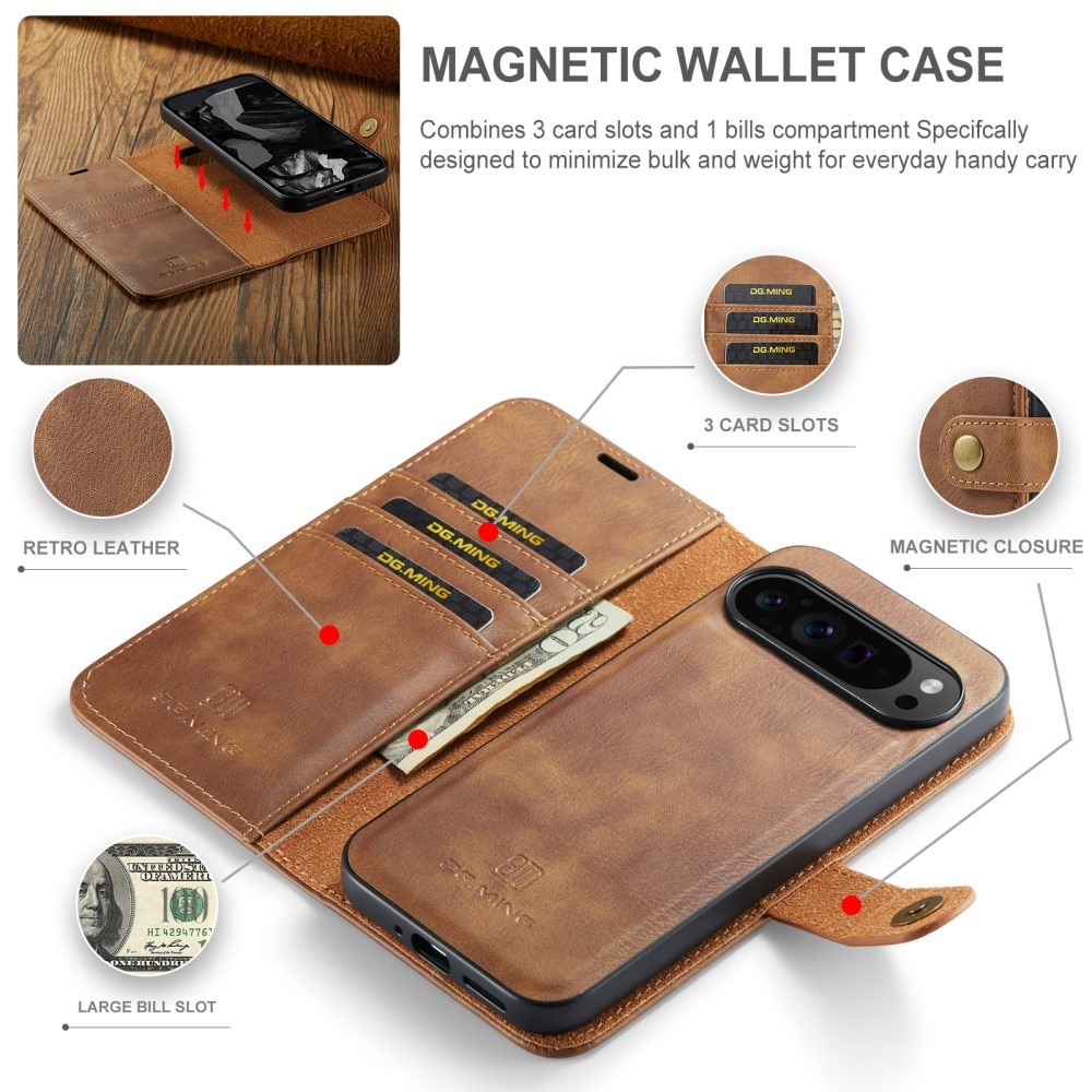 Cover portafoglio Magnet Wallet Google Pixel 9 Pro XL Cognac