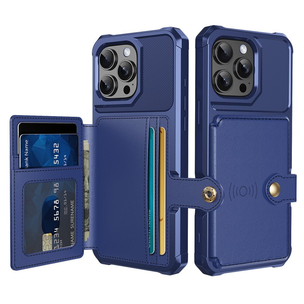 Cover con portacarte Tough Multi-slot iPhone 16 Pro blu