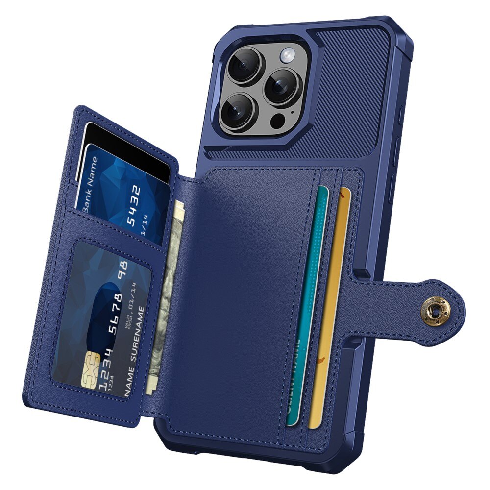 Cover con portacarte Tough Multi-slot iPhone 16 Pro blu