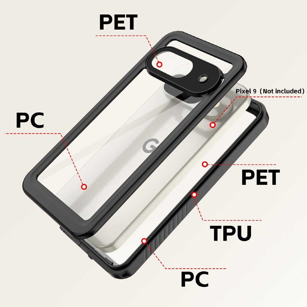 Cover ibrida impermeabile Google Pixel 9 trasparente